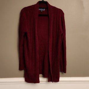 Karen Scott Cranberry Knit Cardigan